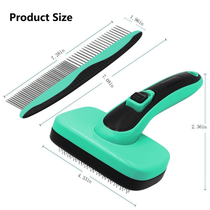 Kiloforest Self Cleaning Slicker Brush - Shedding and Grooming brush for dog and cat, Nail Clippers and Trimmers - with Safety Guard and Free Nail File,Stainless Steel Teeth Combs for dogs&cats(blue) - Image 3